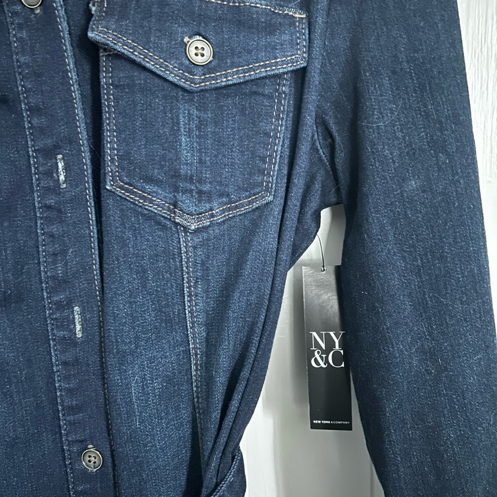 NY &CO long sleeve jean dress. NWT. Size M.